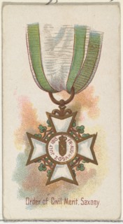 Order of Civil Merit, Saxony, from the World's Decorations series (N30) for Allen & Ginter Cigarettes, 1890.
