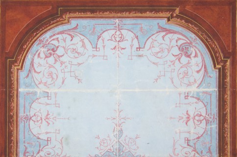 Partial design for painted ceiling, 19th century.
