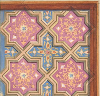 Partial design for the decoration of a ceiling, 1840-97.