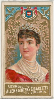 Queen of Italy, from World's Sovereigns series (N34) for Allen & Ginter Cigarettes, 1889.