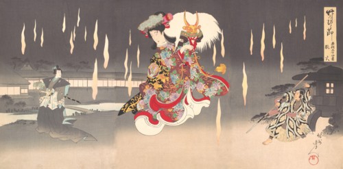 Scene of Foxfire (Kitsunebi) from the Play Honcho nijushiko, 1898.