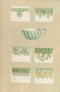 Seven Designs for Decorated Cups, 1845-55.