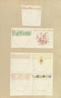Seven Designs for Decorated Cups, 1845-55.