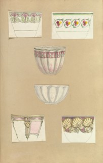 Six Designs for Decorated Cups, 1845-55.