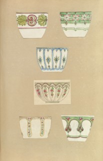 Six Designs for Decorated Cups, 1845-55.