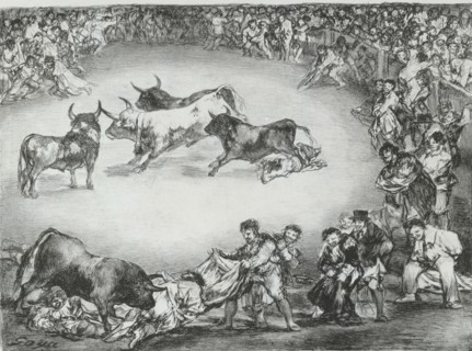 Spanish Entertainment from the 'Bulls of Bordeaux', 1825.