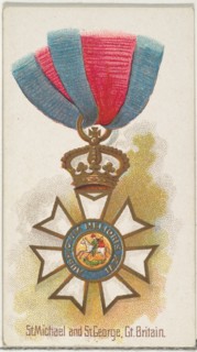 St. Michael and St. George, Great Britain, from the World's Decorations series (N30) for Allen & Ginter Cigarettes, 1890.