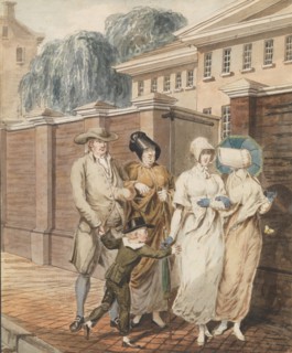 Sunday Morning in front of the Arch Street Meeting House, Philadelphia, 1811-ca. 1813.