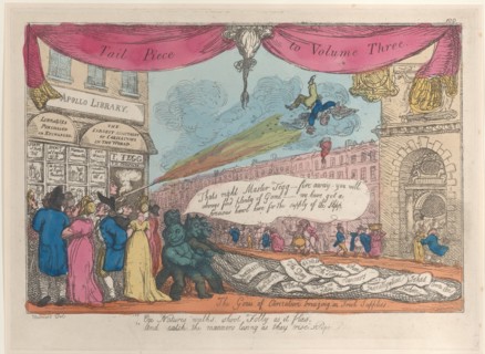 Tail Piece to Volume Three: The Genii of Caricature Bringing in Fresh Supplies, 1808-21.
