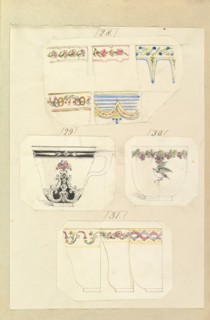 Ten Designs for Decorated Cups, including Osborne Pattern, 1845-55.