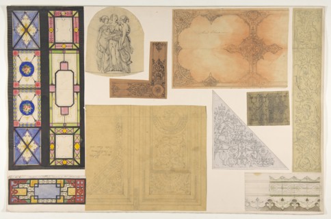 Ten designs for the decoration of the Opéra Comique, Paris, second half 19th century.