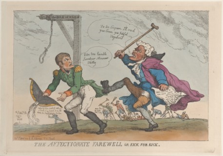 The Affectionate Farewell, or Kick for Kick, April 17, 1814.