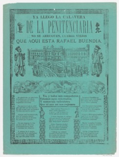The arrival of the skeletons of the penitentiary (Posada); two skeleton angels in lower corners of verso (Manilla), 1902.