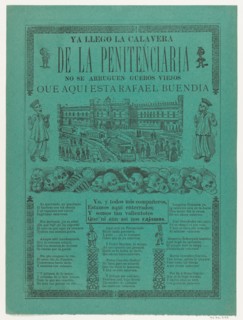 The arrival of the skeletons of the penitentiary (Posada); two skeleton angels in lower corners of verso (Manilla), 1902.