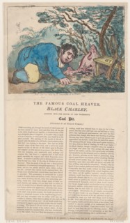 The Famous Coal Heaver Black Charley Looking into the Mouth of the Wonderful Coal Pit, February 25, 1805.
