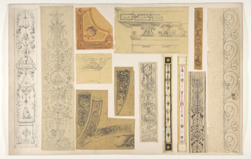 Thirteen designs for the painted decoration of interiors, 1830-97.