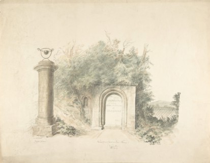 Title Page to a Group of Plans, Elevations and Scenic Interiors of Lea Castle, Worcestershire, Containing a View of New Front to the Ice House, 1816.