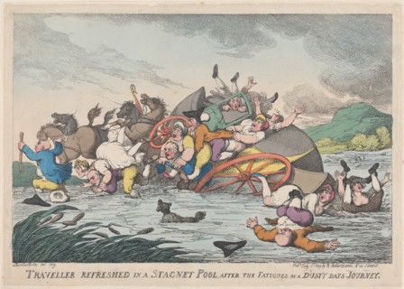 Traveller Refreshed in a Stagnet [sic] Pool, after the Fatigues of a Dusty Day's Journey, February 1, 1809.