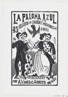 Two couples dancing, illustration for 'La Paloma Azul,' published by Antonio Vanegas Arroyo, ca. 1880-1910.