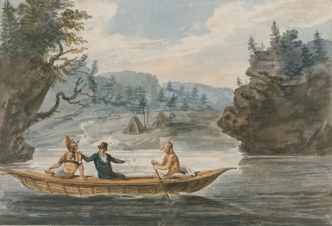 Two Indians and a White Man in a Canoe, 1811-ca. 1813.