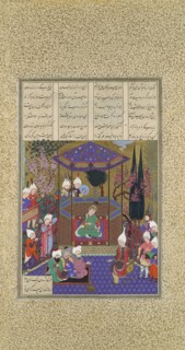 Zal Expounds the Mysteries of the Magi, Folio 87v from the Shahnama (Book of Kings) of Shah Tahmasp, ca. 1525.