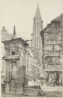 The Rue Mercière and west Front of Strasbourg Cathedral, 1833.