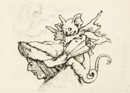 The Head of a Miser: enlarged Drawing from Lützelburger's Woodcut of 'The Councillor', before 1871. From the Series of 'Images of Death'.  After Hans Holbein the Younger (1497 - 1543) (designer) and a...