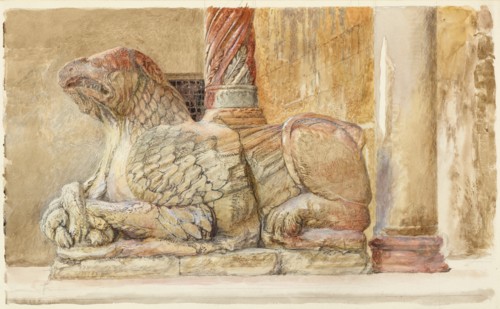 The Gryphon bearing the north Shaft of the west Entrance of the Duomo, Verona, 18 - 28 June 1869.