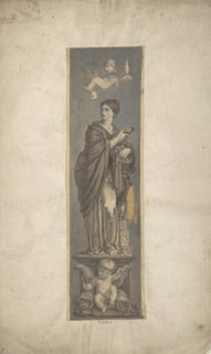 Wall Decoration with Allegorical Figure of Riches, 19th century.