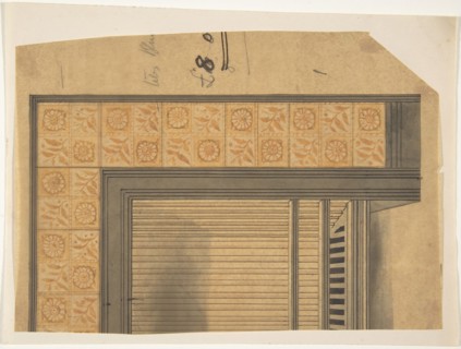 One half a Tiled Fireplace Surround, 19th century.