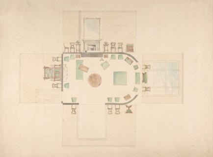 Plan and Elevations of a Room, early 19th century.