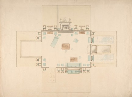 Plan and Elevations of a Room, early 19th century.