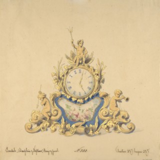 Design for a Clock with Neptune, 19th century.