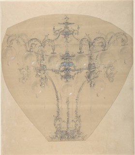 Design for a Gas Chandelier, 1850-70.