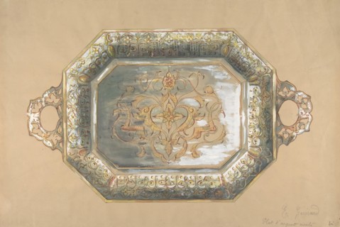 Design for an Embossed Silver Platter, 19th century.
