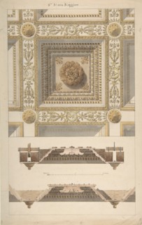 Details of the Coffered and Beamed Ceiling in Santa Maria Maggiore, Rome, 19th century.