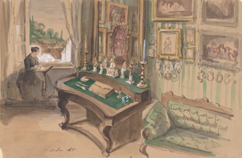 Drawing of an Interior: Salon, 1857.