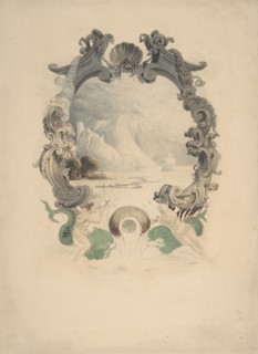 Ornamental marine cartouche, 19th century.