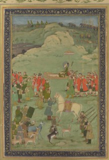 The Emperor Aurangzeb Carried on a Palanquin, ca. 1705-20.