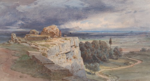 View of Norba from the North, towards San Felice Circeo, 1856.