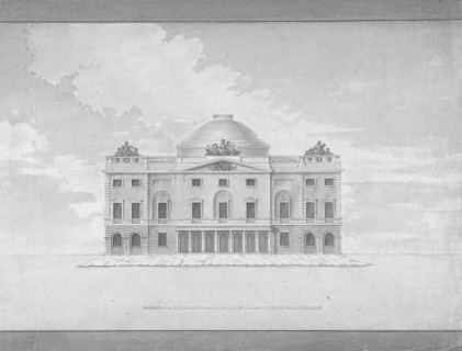 Design for the Facade of a Theater (Perspective), late 18th-early 19th century.