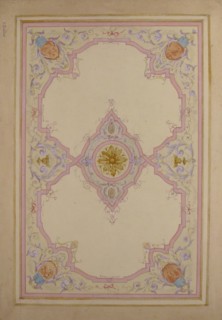 Design for Ceiling Decorated with Lavender Arabesques, 19th century.