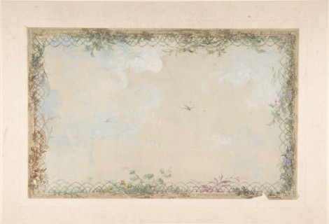 Designs for Ceilings with Clouds and Birds, 19th century.