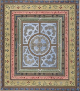 Design for Ceiling with Plant and Arabesque Decoration, 19th century.
