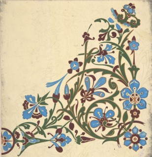 Design for a Floral Pattern, ca. 1883, based on earlier design.