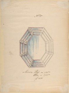 One of Twenty-Three Sheets of Drawings of Glassware (Mirrors, Chandeliers, Goblets, etc.), 1850-80.