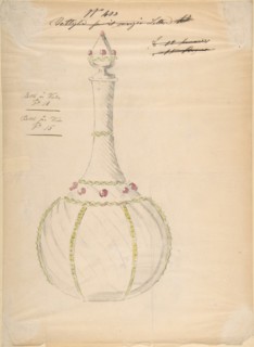 One of Twenty-Three Sheets of Drawings of Glassware (Mirrors, Chandeliers, Goblets, etc.), 1850-80.