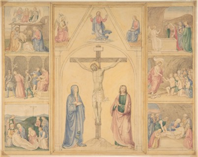 Christ on the Cross with Six Scenes from the Life of Christ, ca. 1850.