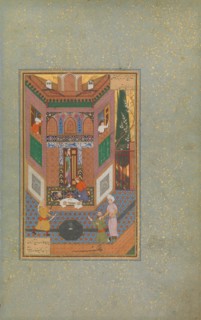 A Ruffian Spares the Life of a Poor Man, Folio 4v from a Mantiq al-tair (Language of the Birds), ca. 1600.