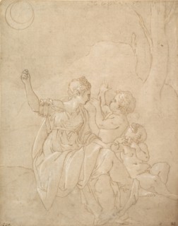 Classical Female Figure (Diana or Venus) with Two Infants, ca. 1539-42.